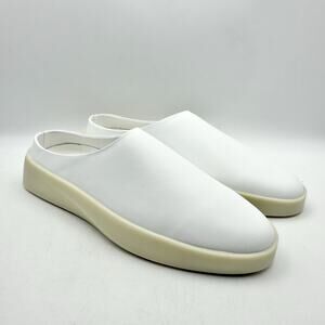 Wolf & Shepherd Cruise Mule Slip On Shoes Mens 13 White Leather Casual NIB